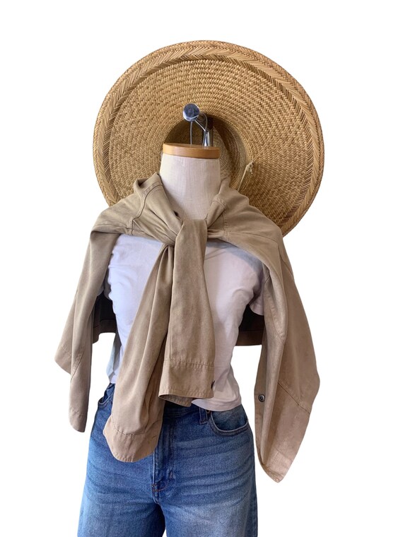 Walnut Woven Poly Oversized Button Down - image 7