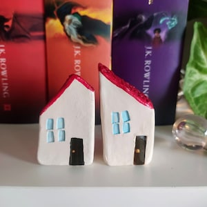 Miniature houses, ceramic tiny little house figurine, hut figure, handmade clay decoration, little village house, mini house, ceramic house image 1