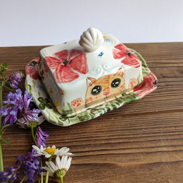 Cat Butter Dish Etsy