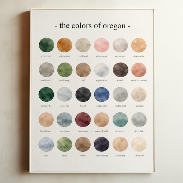 The Colors of Oregon - Watercolor Print