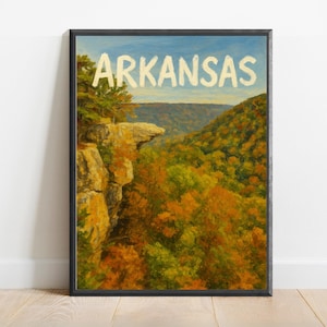 Arkansas Poster - Impressionist Travel Art Print, Modern Wall Decor, Bold & Textured Brushstrokes