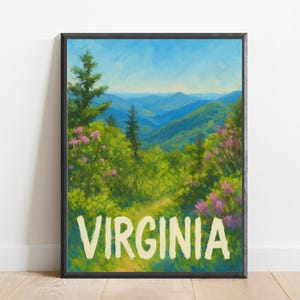 Virginia Poster - Impressionist Travel Art Print, Modern Wall Decor, Bold & Textured Brushstrokes