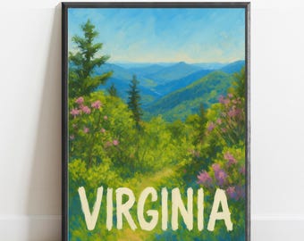 Virginia Poster - Impressionist Travel Art Print, Modern Wall Decor, Bold & Textured Brushstrokes