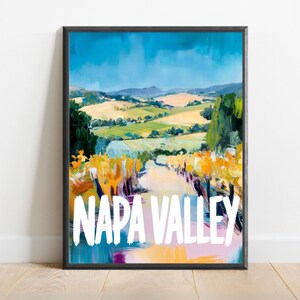 Napa Valley Poster - Abstract Travel Art Print, Modern Wall Decor, Bold & Textured Brushstrokes