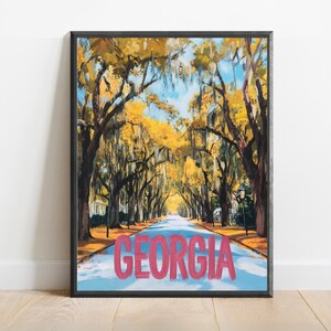 Poster Georgia - impression d'art de voyage abstrait, décoration murale moderne, coups de pinceau audacieux et texturés