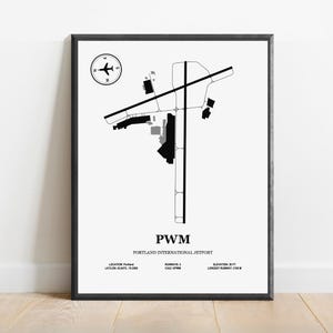 PWM, Portland International Jetport - Mappa del design dell'aeroporto, poster aeronautico