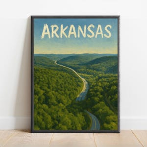 Arkansas Poster - Impressionist Travel Art Print, Modern Wall Decor, Bold & Textured Brushstrokes