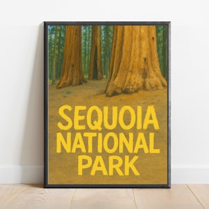 Sequoia National Park Poster – Giant Redwoods Wall Art, California Nature Print, Forest Landscape Travel Decor