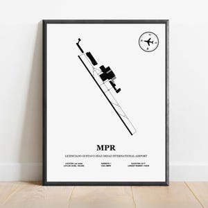 MPR, Licenciado Gustavo Diaz Ordaz International Airport, - Mappa del design dell'aeroporto, poster dell'aviazione