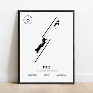 PTO, Aeroporto Internazionale di Tocumen - Mappa del design dell'aeroporto, Poster aeronautico