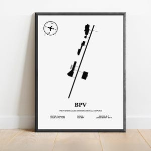 BPV, Providenciales International Airport – Airport Design Map, Aviation Poster