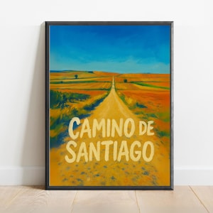 Camino de Santiago Poster – Pilgrimage Path Wall Art | Rustic Spain Landscape Print for Travel & Wellness Decor
