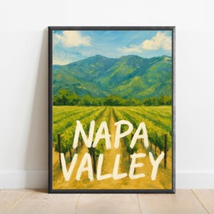 Napa Valley Poster - Impressionist Travel Art Print, Modern Wall Decor, Bold & Textured Brushstrokes