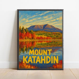 Mount Katahdin Poster - Herbstlandschaft in Maine | Appalachian Tara Wandbild für Naturliebhaber & Wanderfreunde