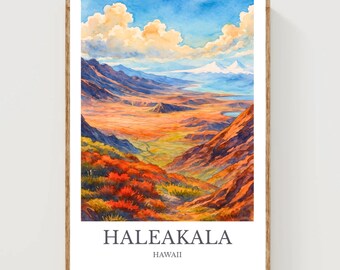 ハレアカラ国立公園の絵画、ハワイ火山の自然ウォールアート、マウイ島