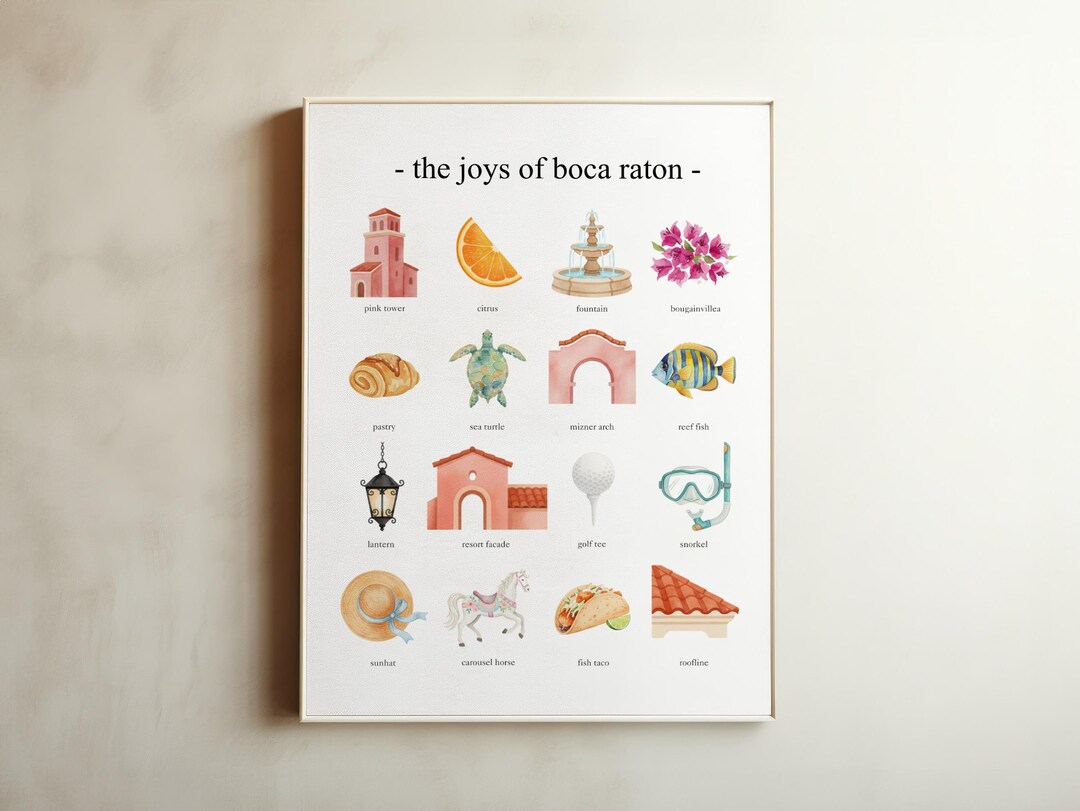 The Joys of Boca Raton - Watercolor Print - Etsy
