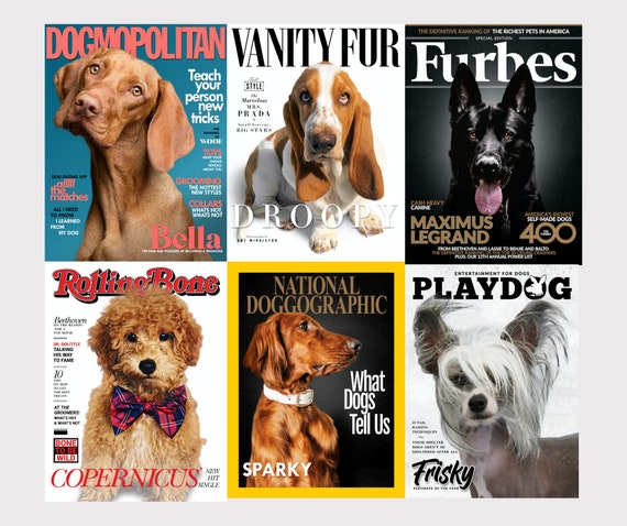 Impresiones personalizadas para perros / Portadas de revistas - Etsy México