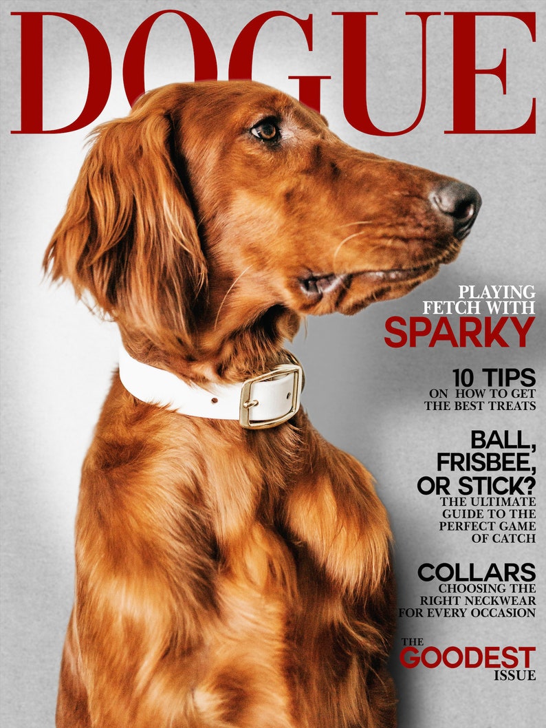 Personalized Dog Prints Magazine Covers Pet Portraits Etsy