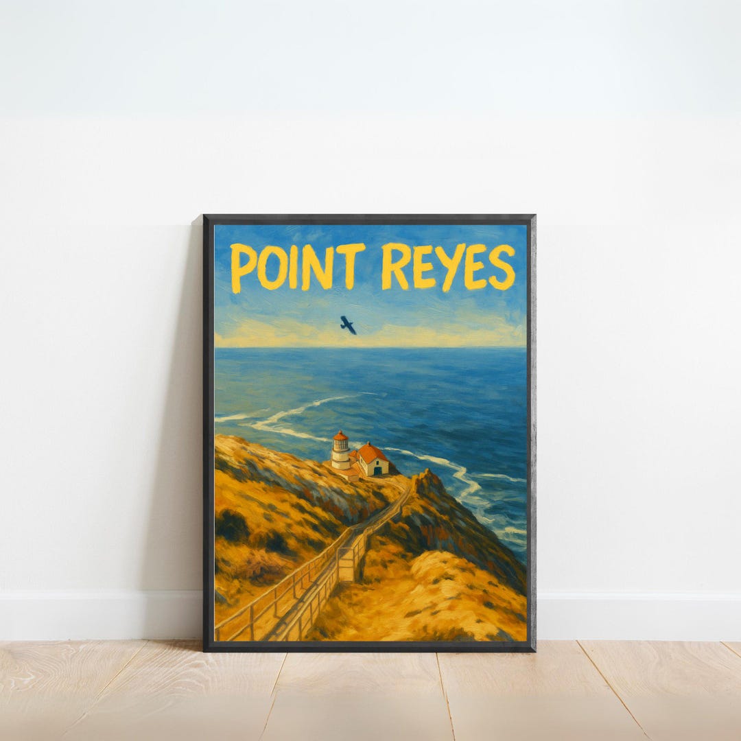 Point Reyes Poster Point Reyes Lighthouse Poster – California Coastal Wall Art, Ocean ...