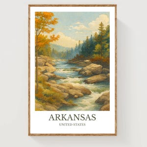 Arkansas, Watercolor design poster, United States Print, Arkansas Wall Art