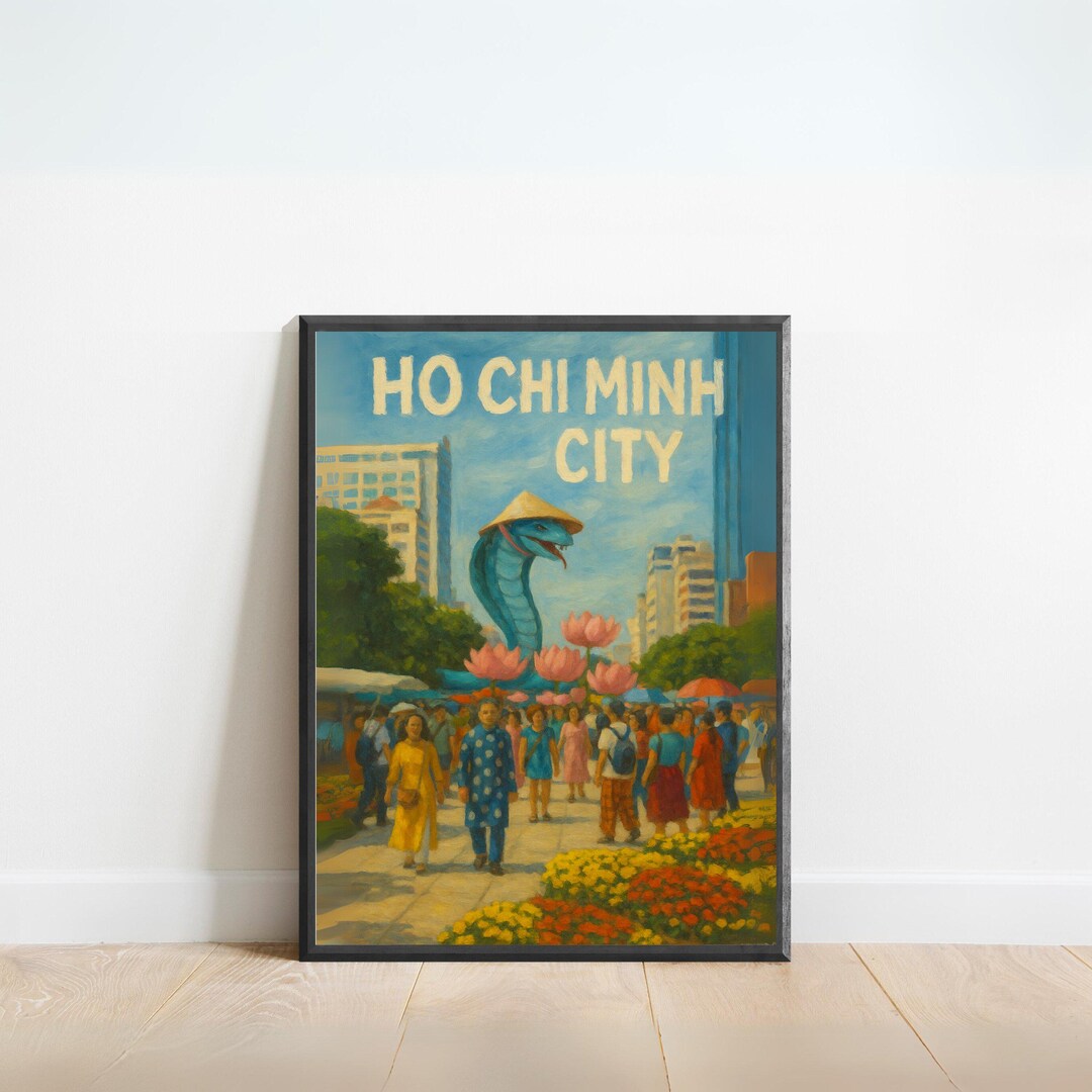 Ho Chi Minh City Poster – Vibrant Vietnam Art Print With Lotus Flowers ...