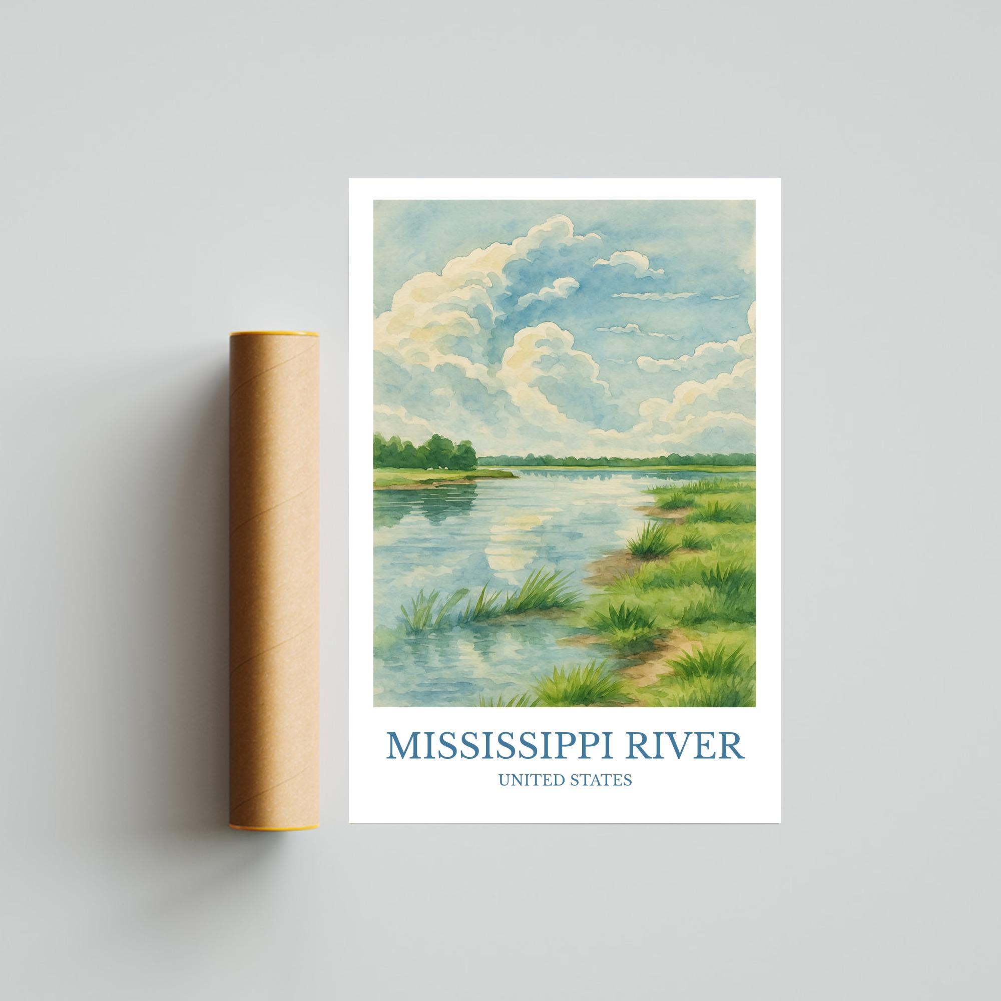 Famous Rivers Poster Mississippi River Poster - Etsy