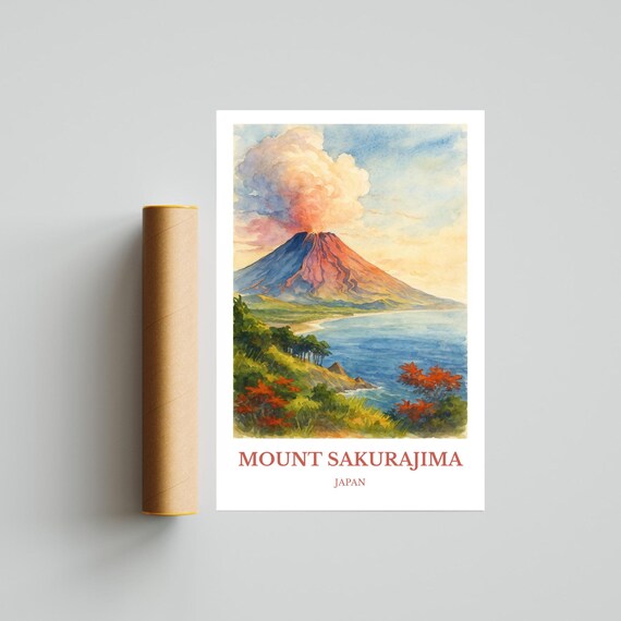 Mount Sakurajima Poster - Etsy