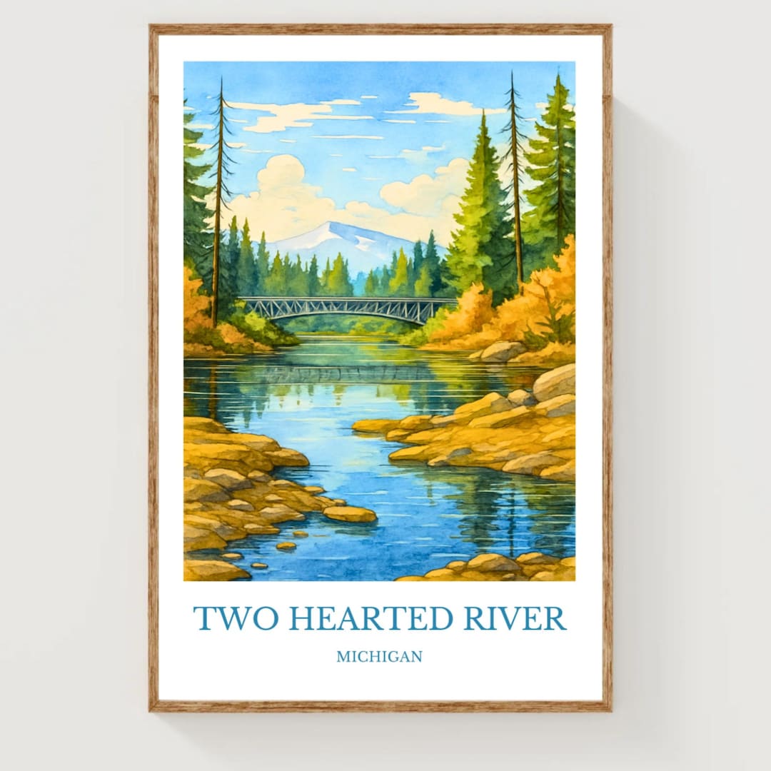 Two Hearted River Michigan Poster - Etsy
