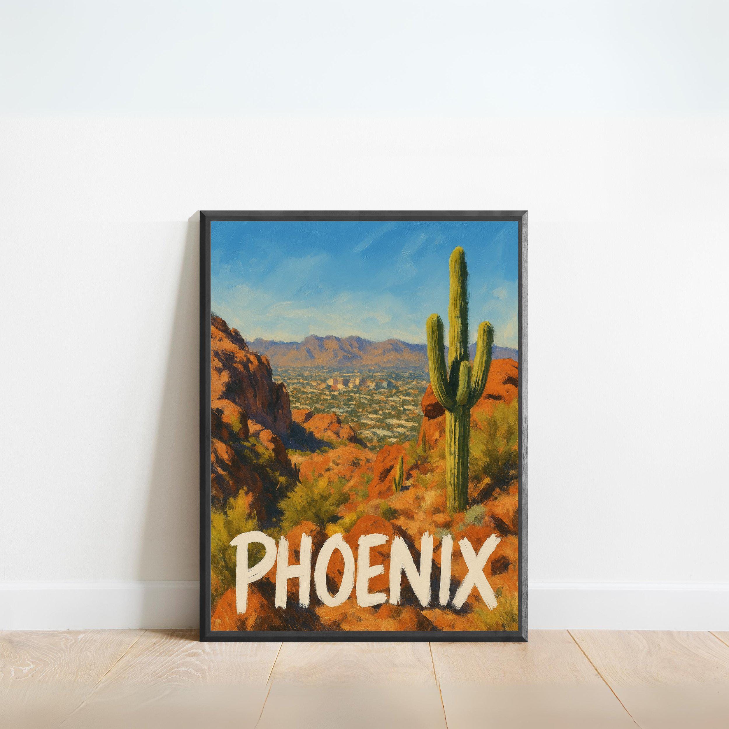 Phoenix Poster - Impressionist Travel Art Print, Modern Wall Decor, Bold & Textured Brushstrokes