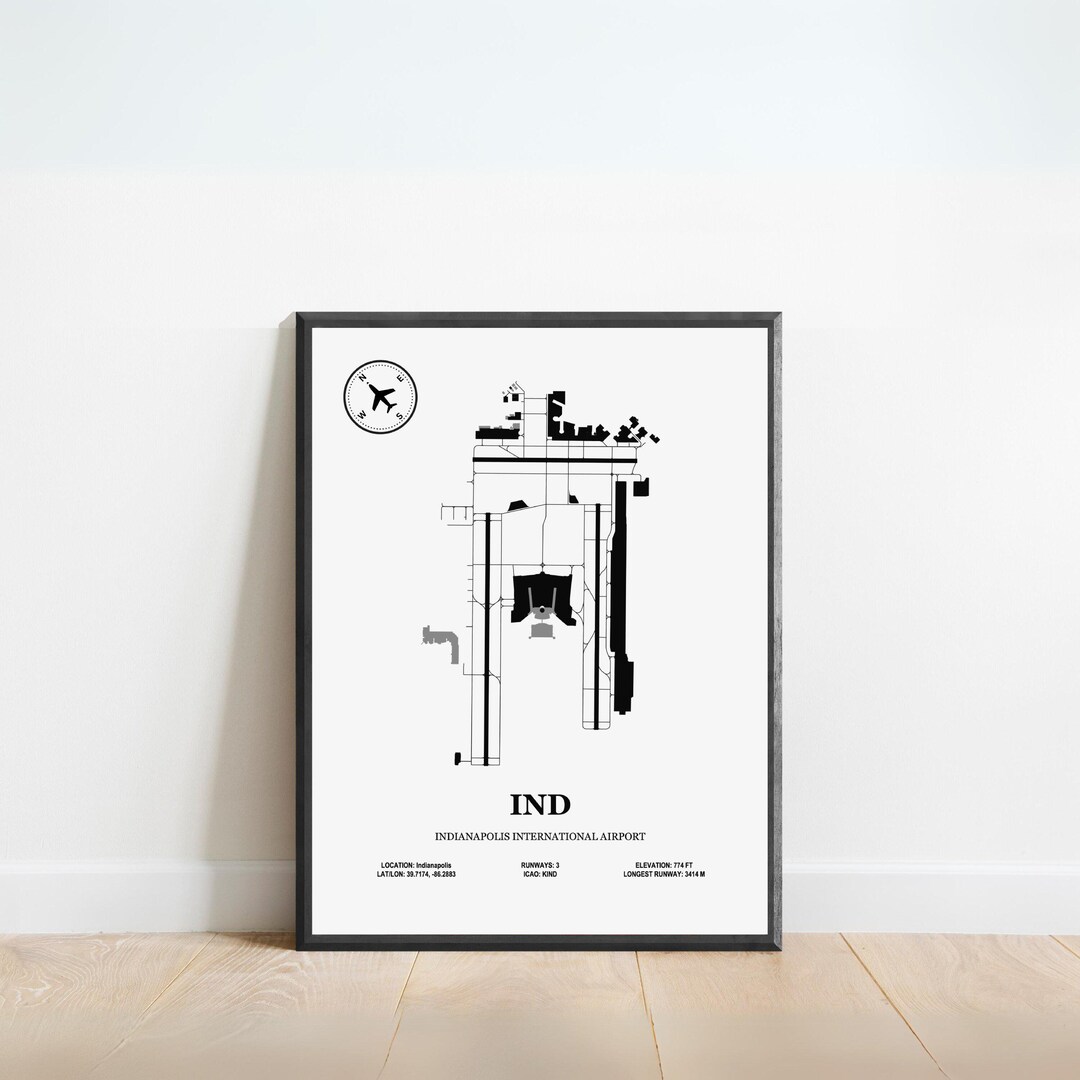 Ind Layout IND, Indianapolis International Airport – Airport Design Map, Aviation ...