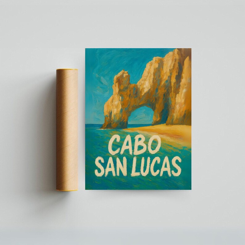 Cabo San Lucas Poster – El Arco Beach Print | Colorful Mexico Travel ...