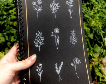 Notebook/Sketchbook handmade floral journal