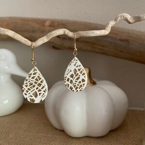 Crackled gold polyclay earrings