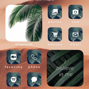 iOS14 Desert Palm Bundle- 36 App Iconen + Instructies + Wallpaper en Widget Inspiratie