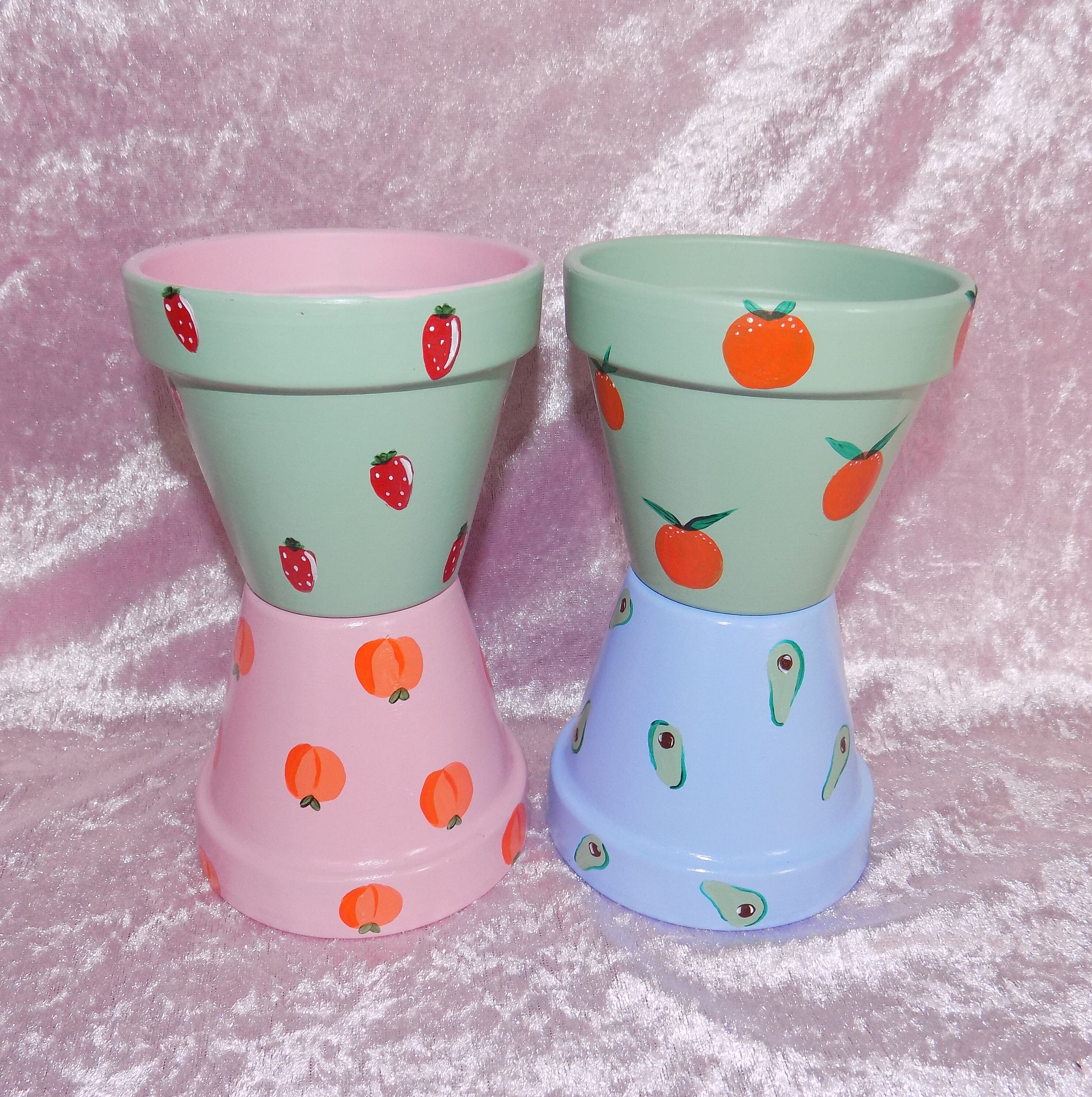 10cm hand painted fruit plant pots fruity terracotta plant Etsy