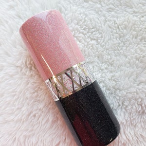 Pink diamond glittered tumbler