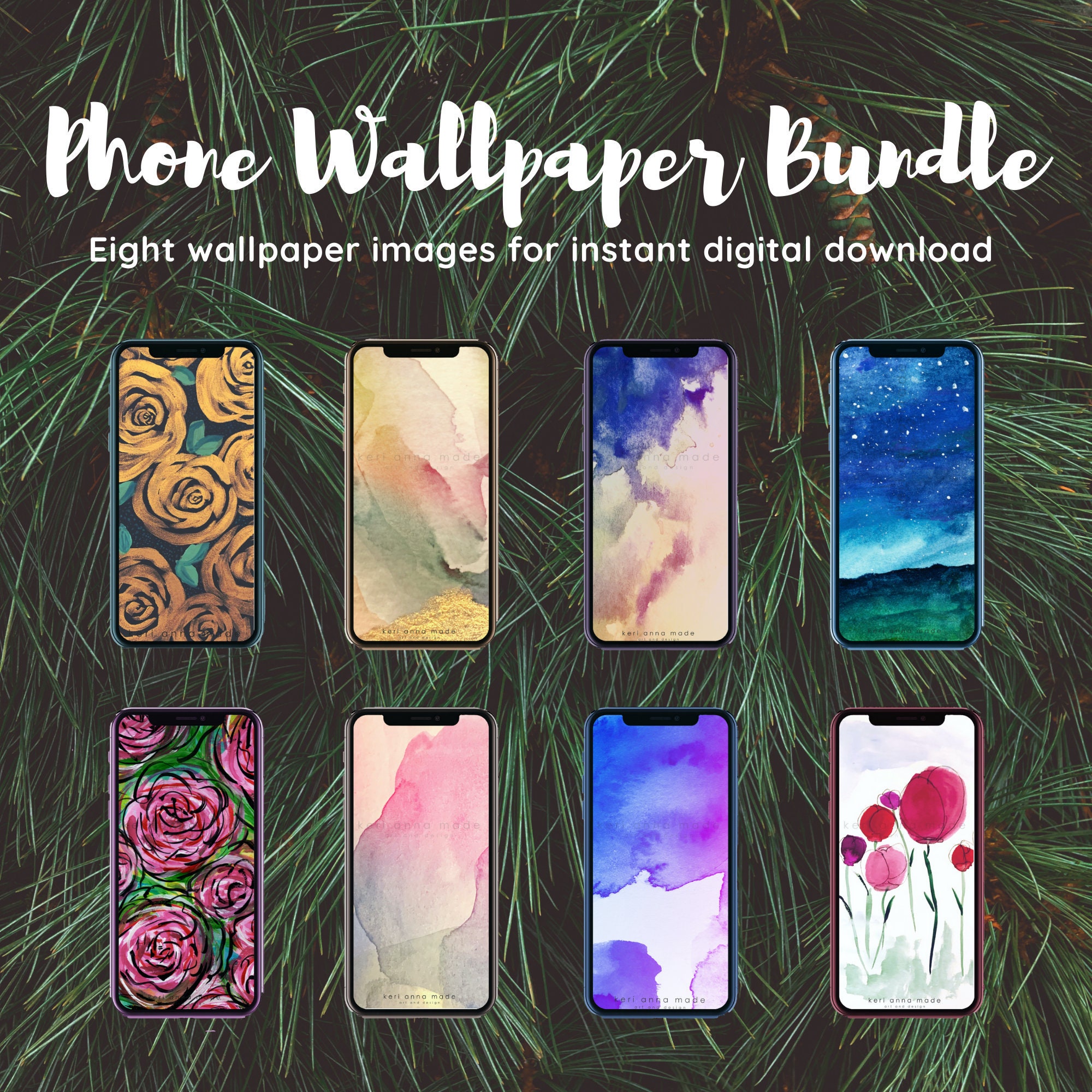 Wallpaper Bundle for Smartphone iPhone Wallpaper Android Etsy