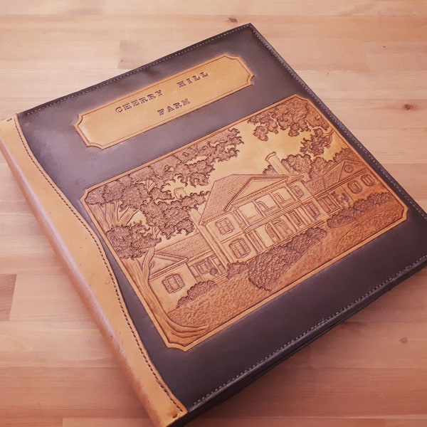 Large 500 Pictures Custom Leather Photo Album / Personalized Leather Album / Carved and tooled leather