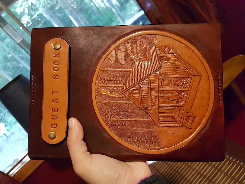 Custom Leather Guest Book / Personalized Handmade Memory Etsy