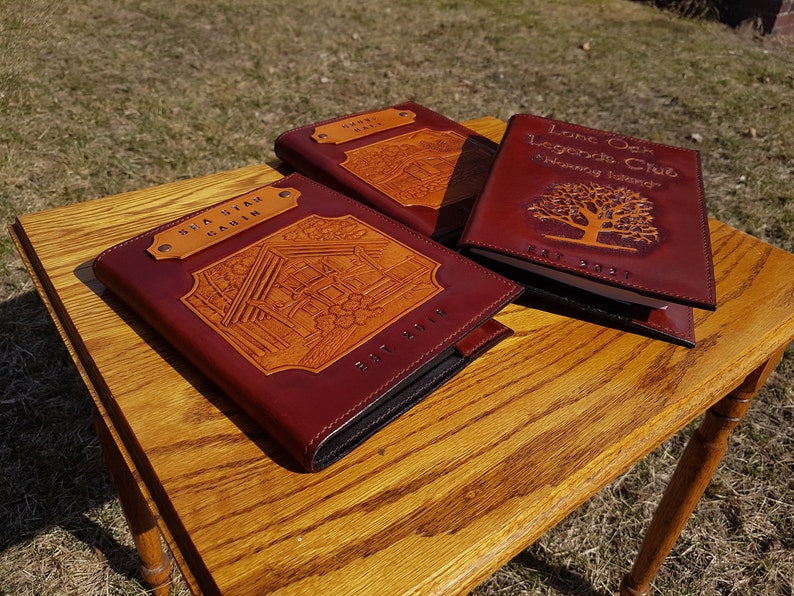 Custom Leather Guest Book / Personalized Handmade Memory Etsy