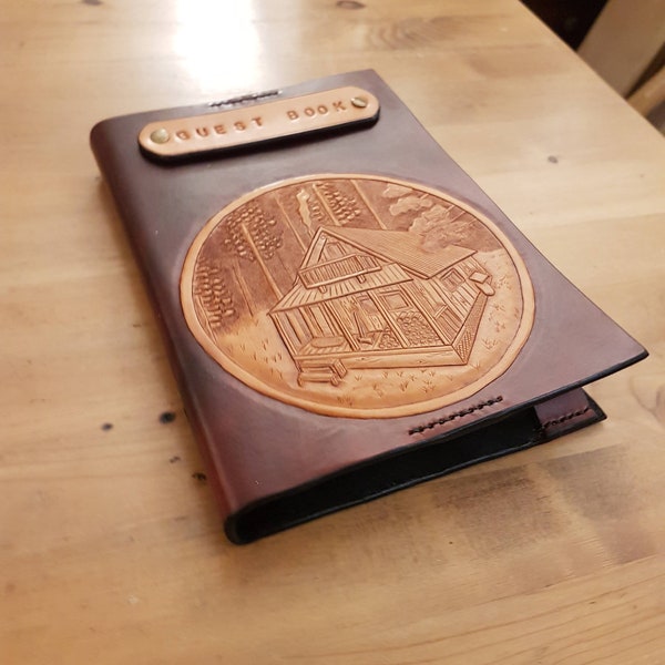 Leather Guest Book Etsy