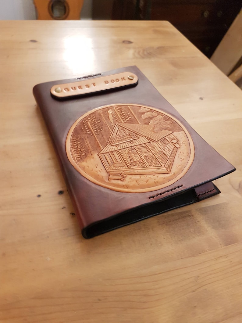 Custom Leather Guest Book / Personalized Handmade Memory Etsy