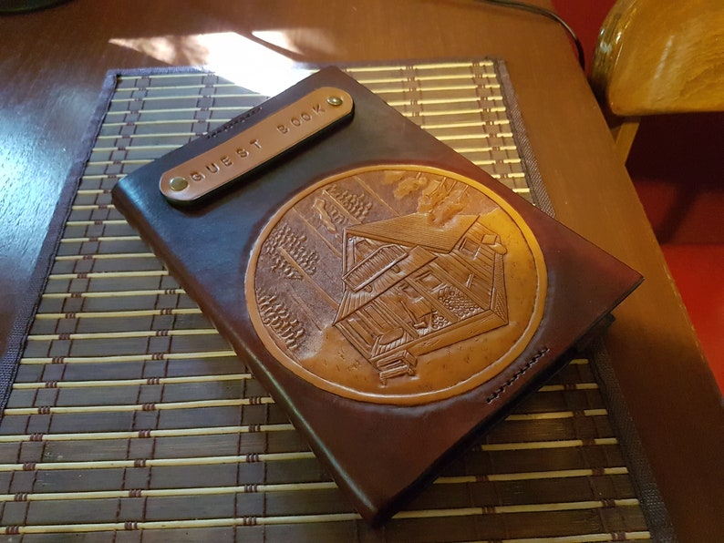 Custom Leather Guest Book / Personalized Handmade Memory Etsy