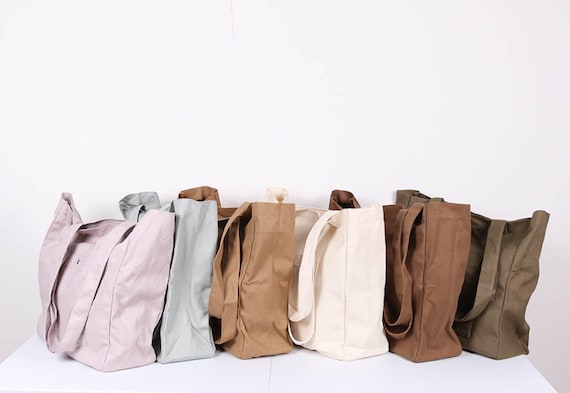 Brown tote bag with zipper, multiple colors tote bag, handbag with pockets,  durable canvas bag, long handles shoulder bag for work laptop