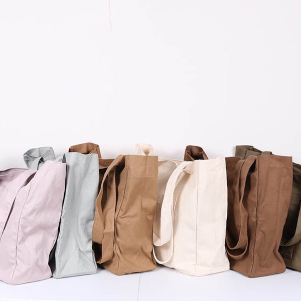 Brown tote bag with zipper, multiple colors tote bag, handbag with pockets, durable canvas bag, long handles shoulder bag for work laptop