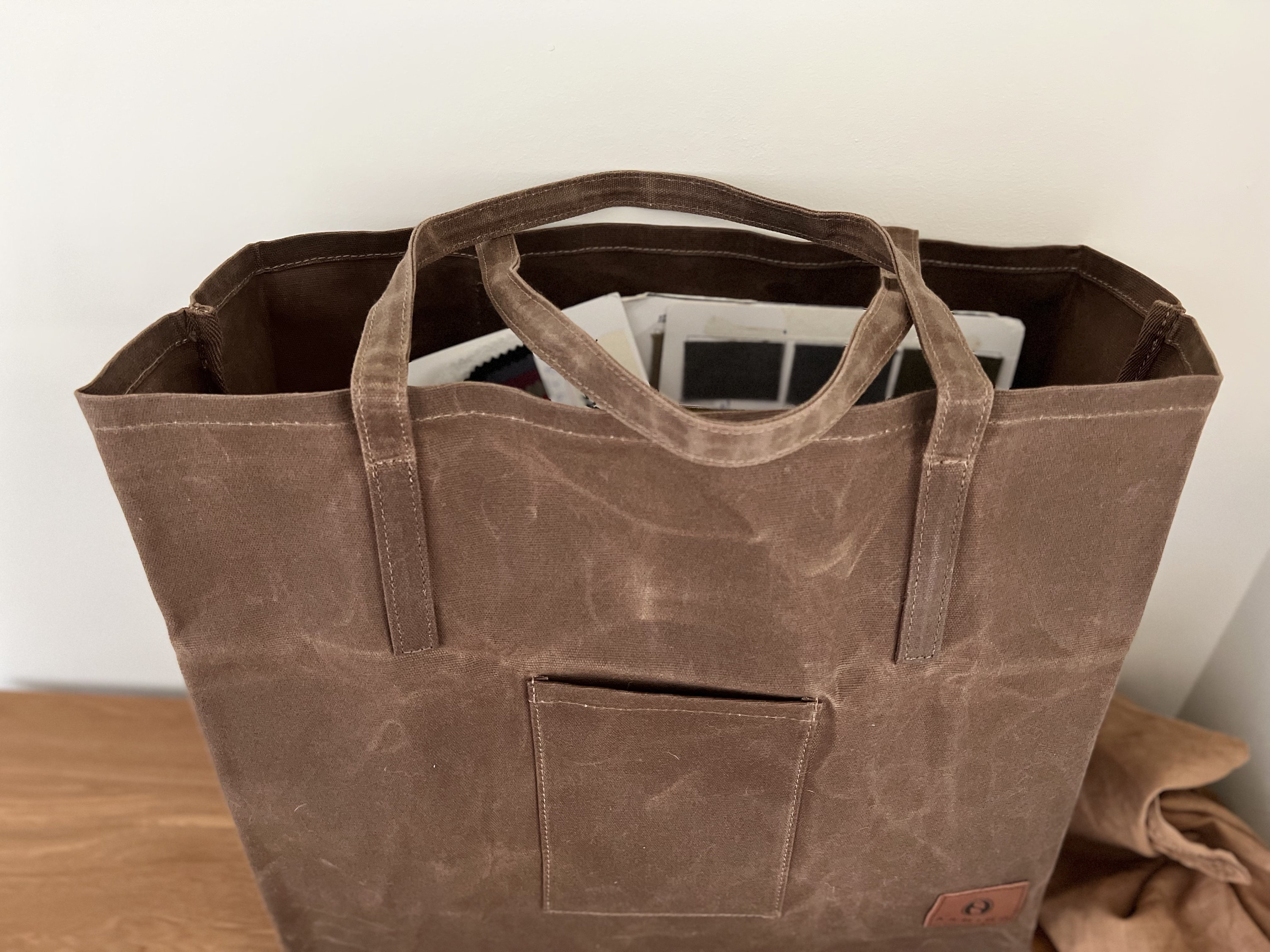 ワックスキャンバストートバッグ：再利用可能なエコフレンドリーな