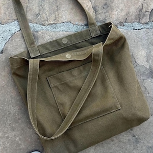 mehrere Taschen Schulter Tragetasche, strapazierfähige minimalistische Canvas Tasche, Büchertasche für das College, einfache Stylist Alltagstasche für Männer und Frauen