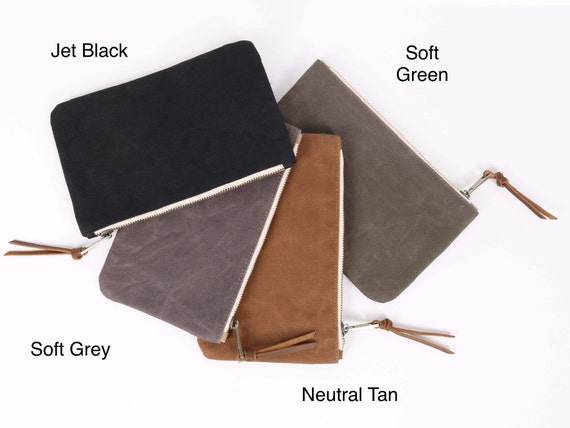 Waxed Canvas Zipper Pouch Small Zipper Bag Waxed Canvas Purse