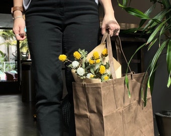 Waxed Canvas Tote Bag: Reusable Eco-Friendly Shopping Bag