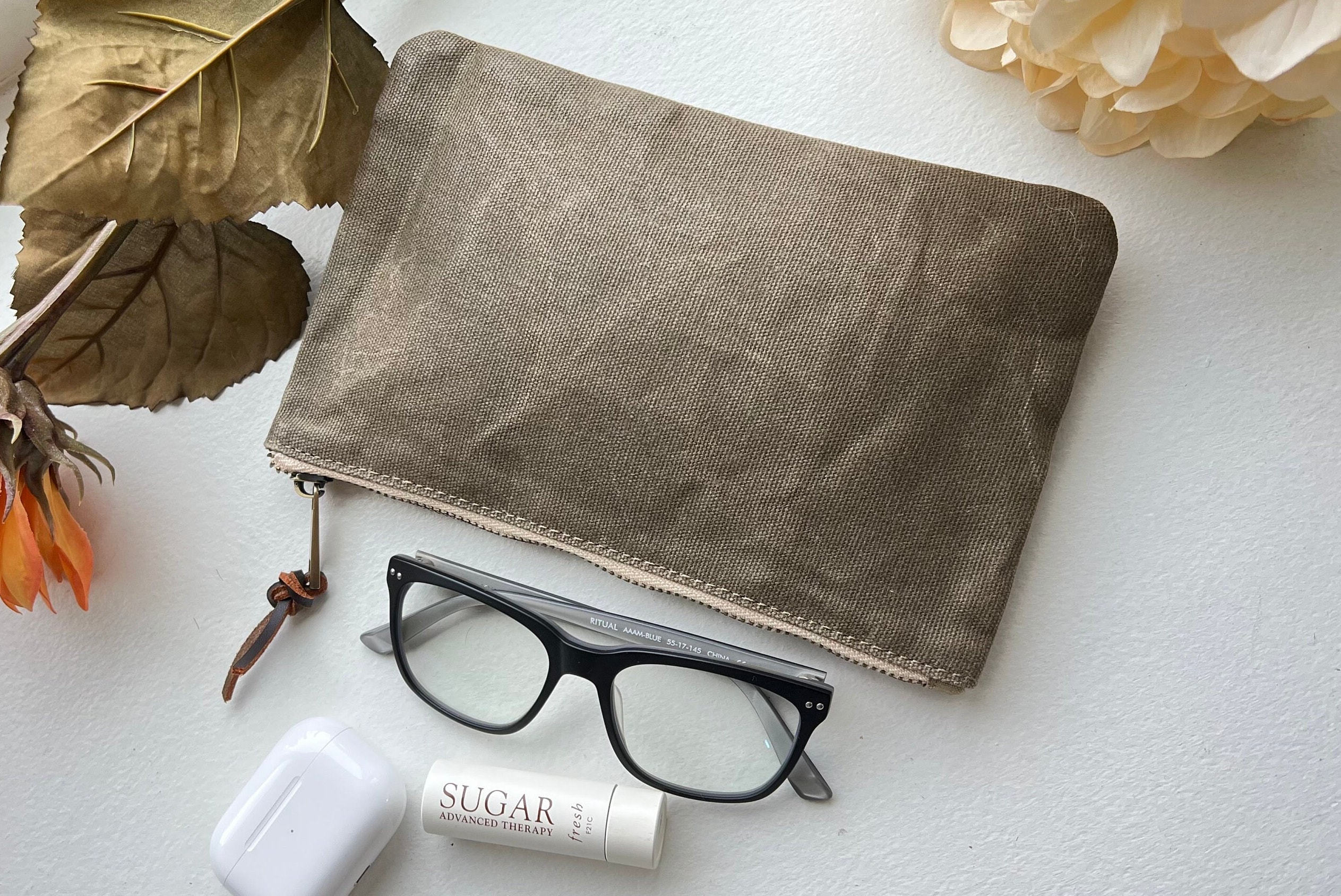 Canvas zipper pouch hot sale